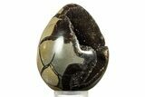 Septarian Dragon Egg Geode - Sparkly Black Crystals #344435-1